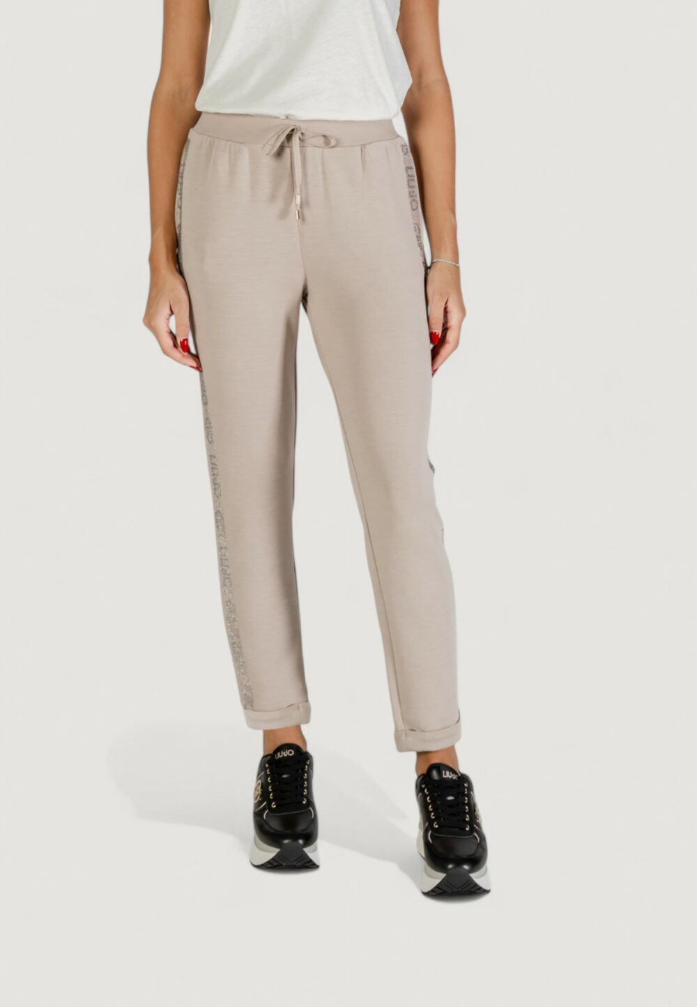 Pantaloni sportivi Liu-Jo PANT.JERSEY LUNGO Beige chiaro - Foto 1
