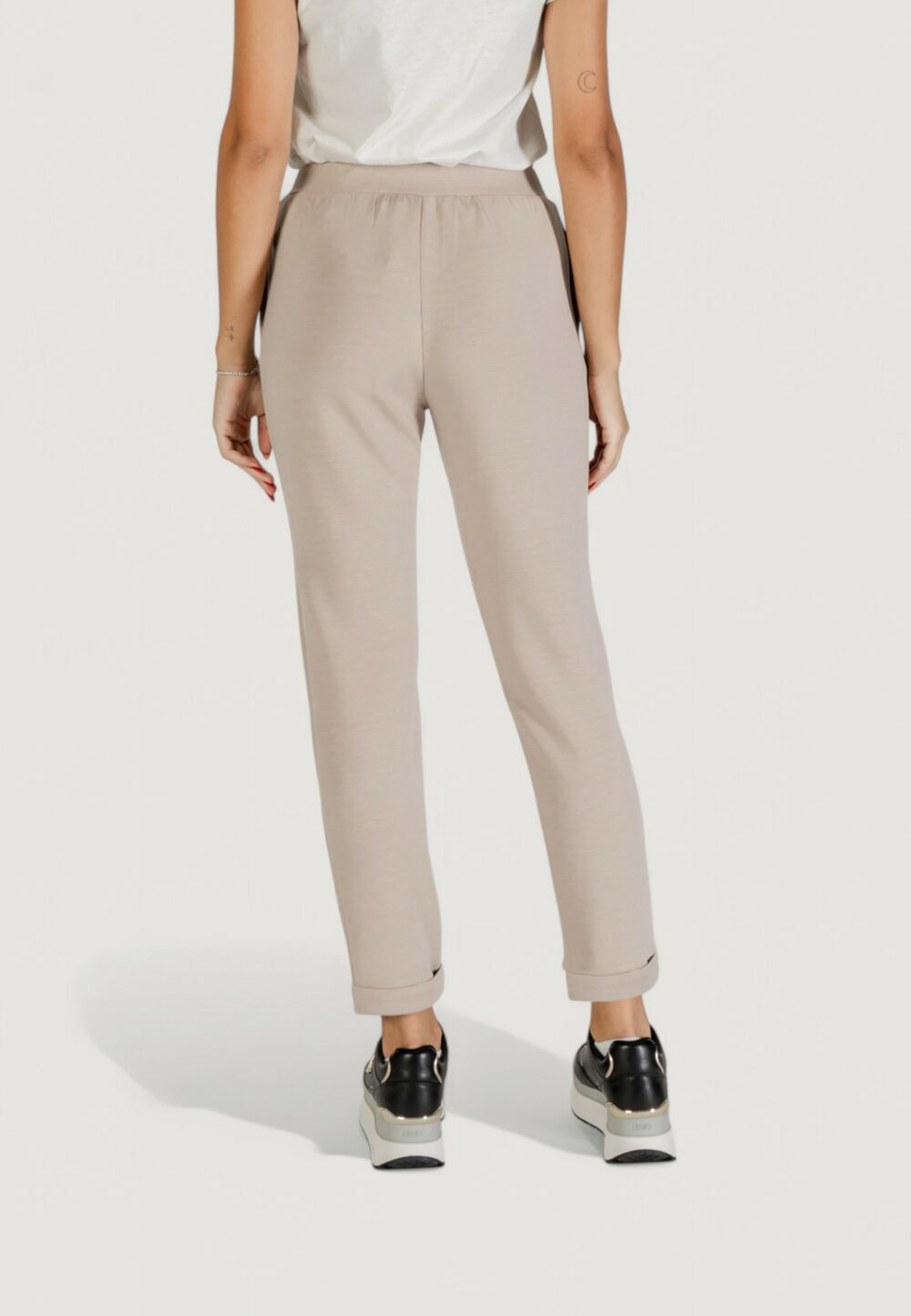 Pantaloni sportivi Liu-Jo PANT.JERSEY LUNGO Beige chiaro - Foto 4