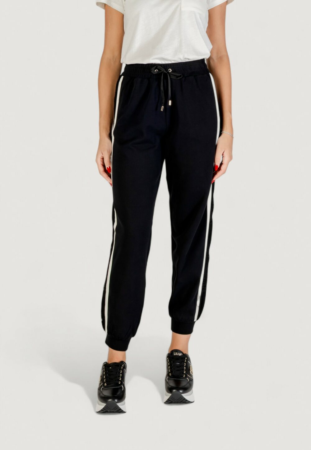 Pantaloni sportivi Liu-Jo PANT.JERSEY LUNGO Nero - Bianco - Foto 1