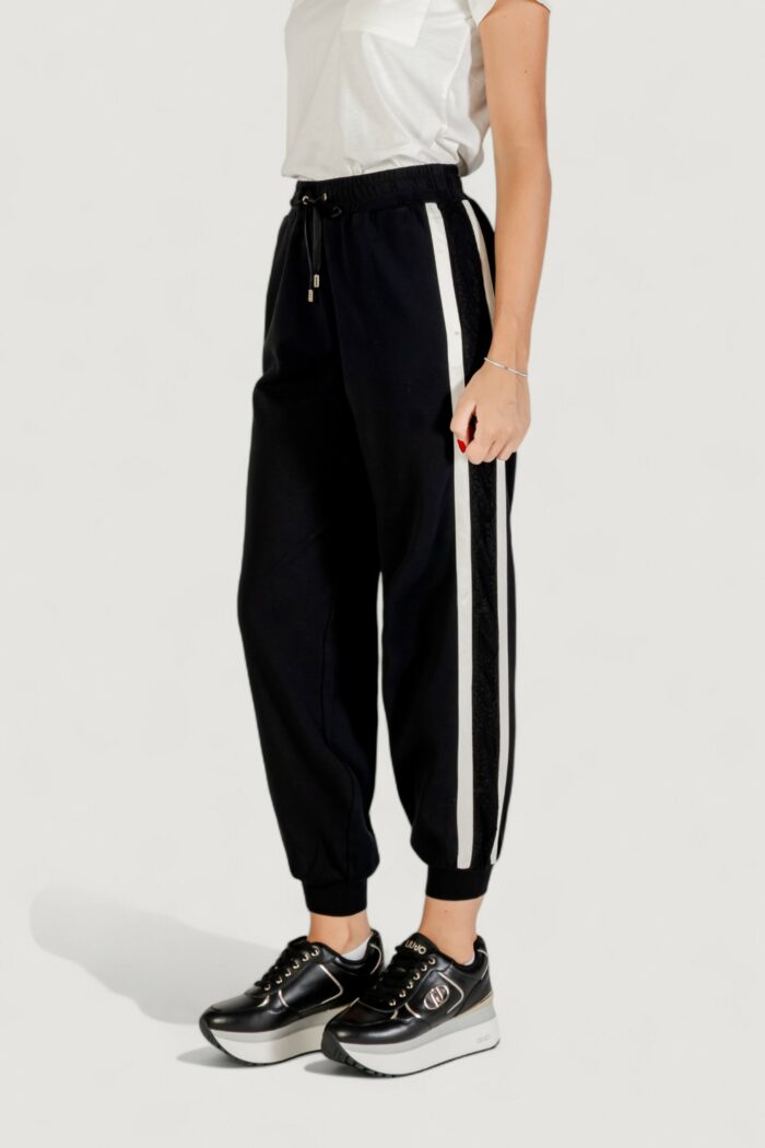 Pantaloni sportivi Liu-jo PANT.JERSEY LUNGO Nero – Bianco