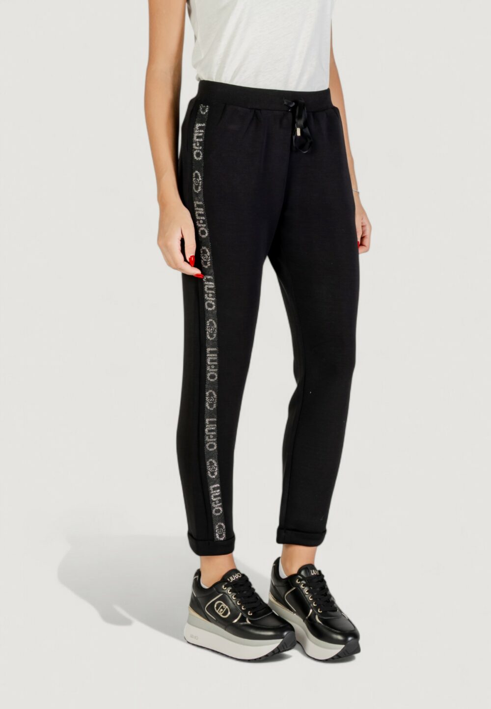 Pantaloni sportivi Liu-Jo PANT.JERSEY LUNGO Nero - Foto 3