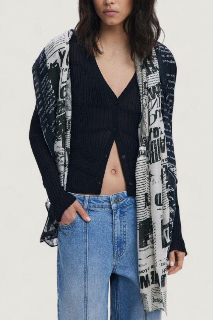 Pashmina Desigual FOU_NEWSPAPER Nero – 25WAWA12