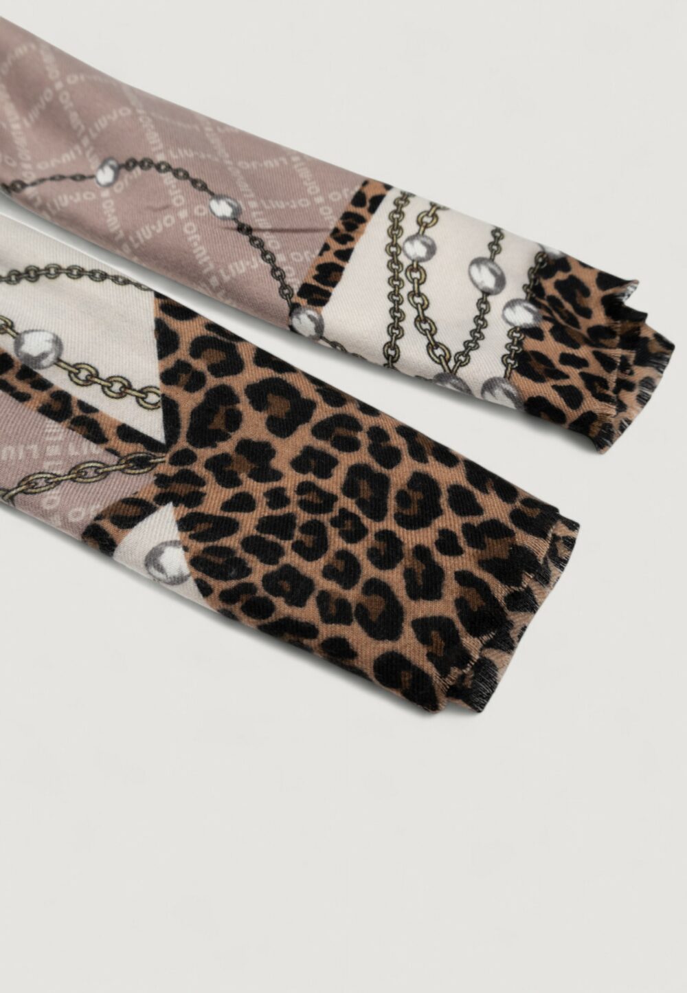 Pashmina Liu-Jo ECS STOLA PEARLS ANIMAL 70X180 Beige chiaro - Foto 4