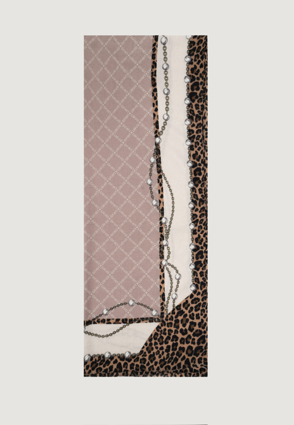 Pashmina Liu-Jo ECS STOLA PEARLS ANIMAL 70X180 Beige chiaro - Foto 2