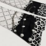 Pashmina Liu-Jo ECS STOLA PEARLS ANIMAL 70X180 Nero - Foto 4