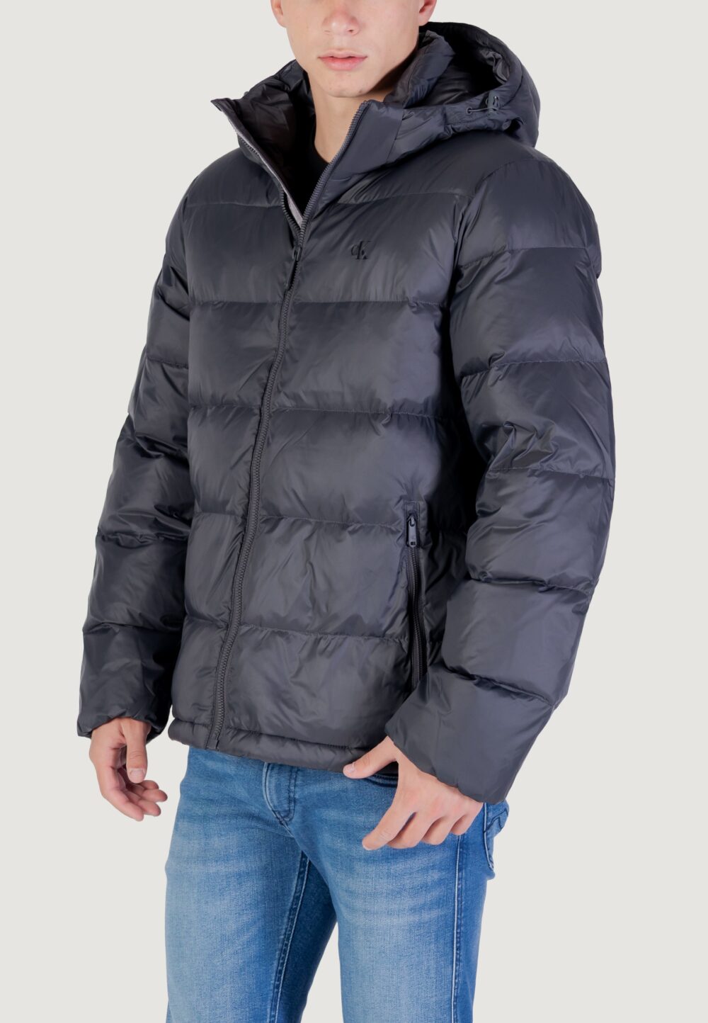 Piumino Calvin Klein Jeans LS NYLON ZIP OFF HOO Antracite - Foto 4