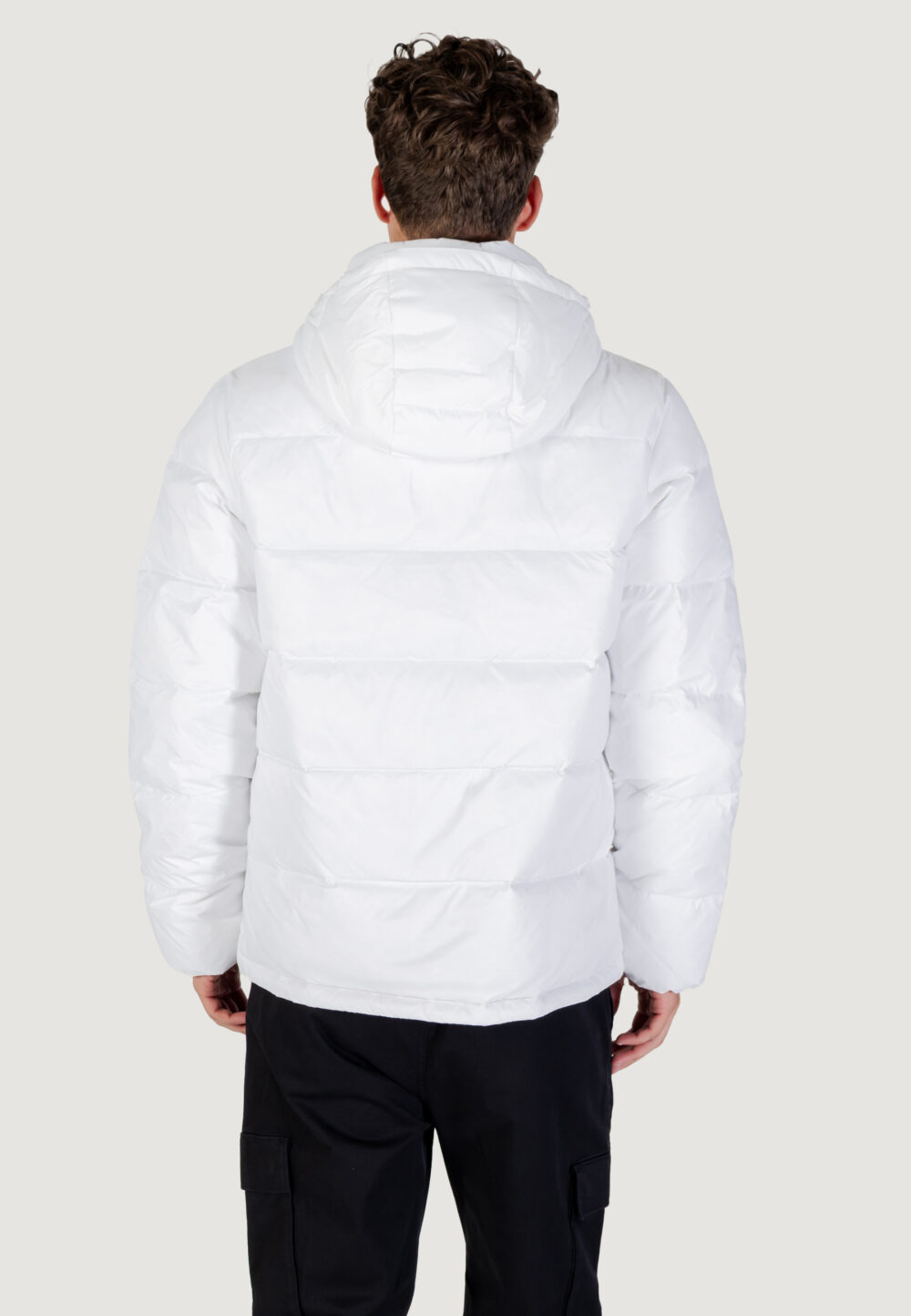 Piumino Calvin Klein Jeans LS NYLON ZIP OFF HOO Bianco - Foto 4