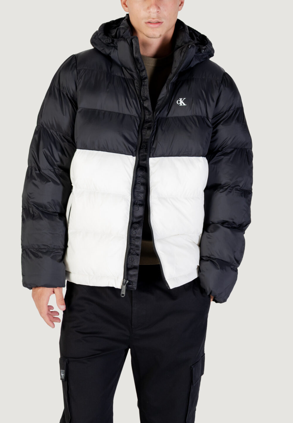 Piumino Calvin Klein Jeans LS NYLON COLOR BOCK Panna - Foto 1