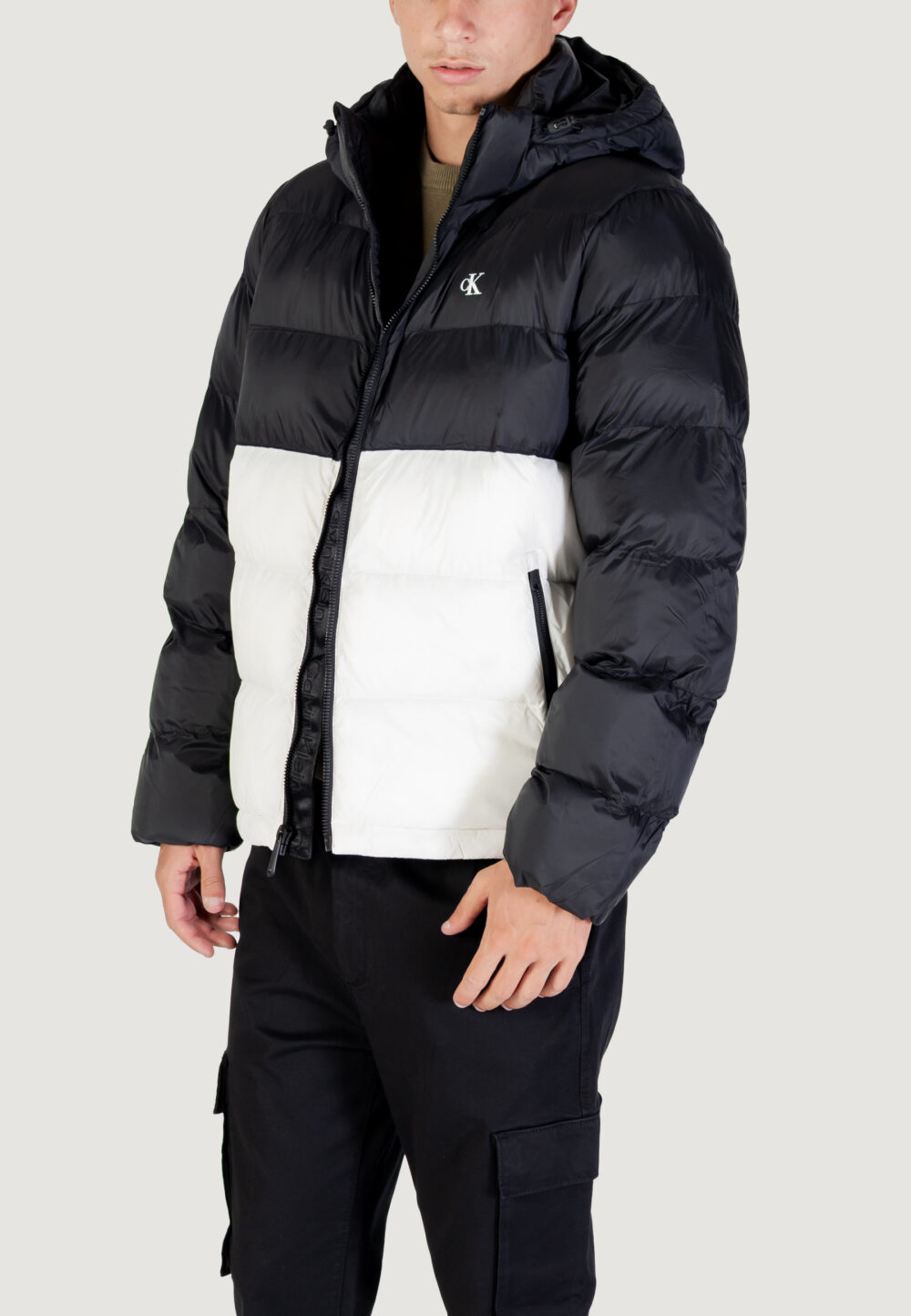 Piumino Calvin Klein Jeans LS NYLON COLOR BOCK Panna - Foto 2