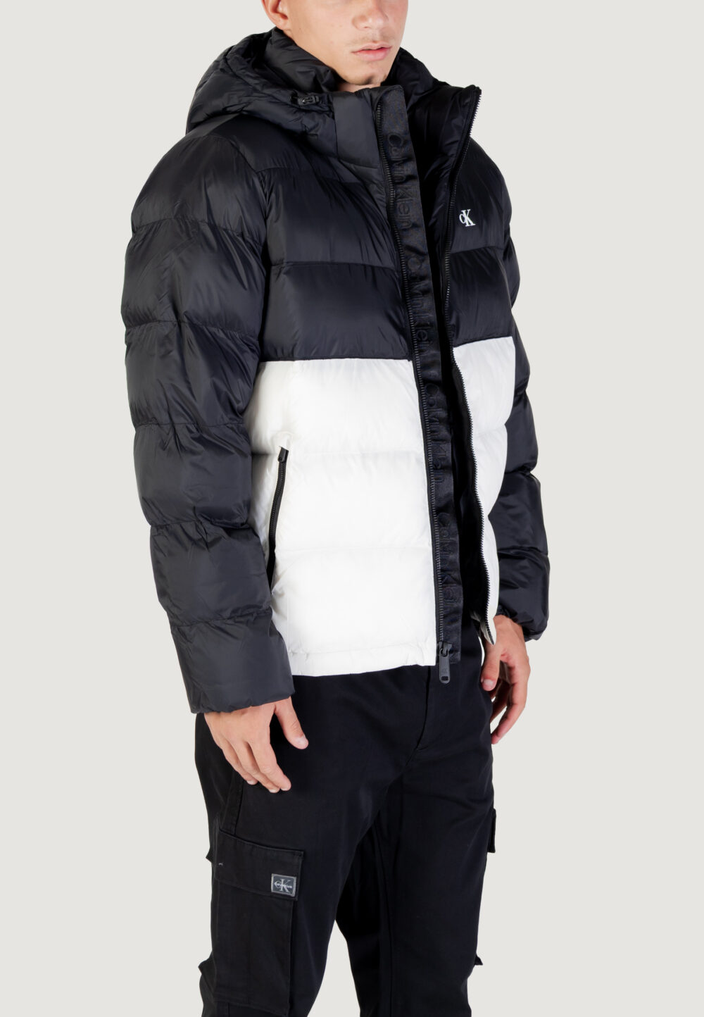 Piumino Calvin Klein Jeans LS NYLON COLOR BOCK Panna - Foto 3