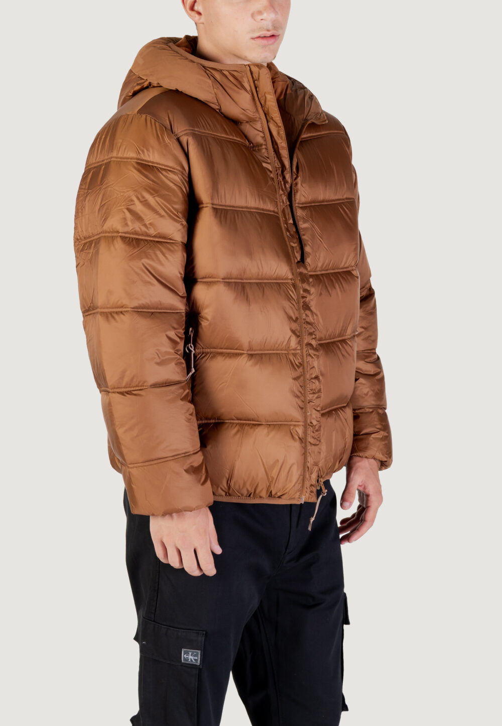 Piumino Tommy Hilfiger Jeans TJM HOODED LOGO PUFF Marrone - Foto 2