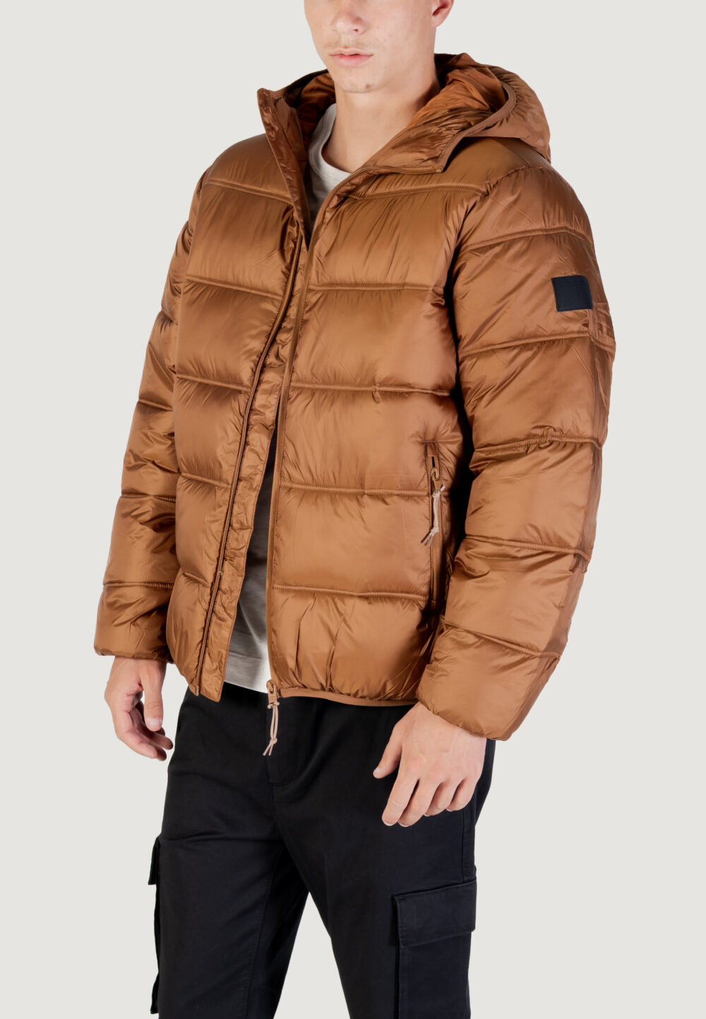 Piumino Tommy Hilfiger Jeans TJM HOODED LOGO PUFF Marrone - Foto 3