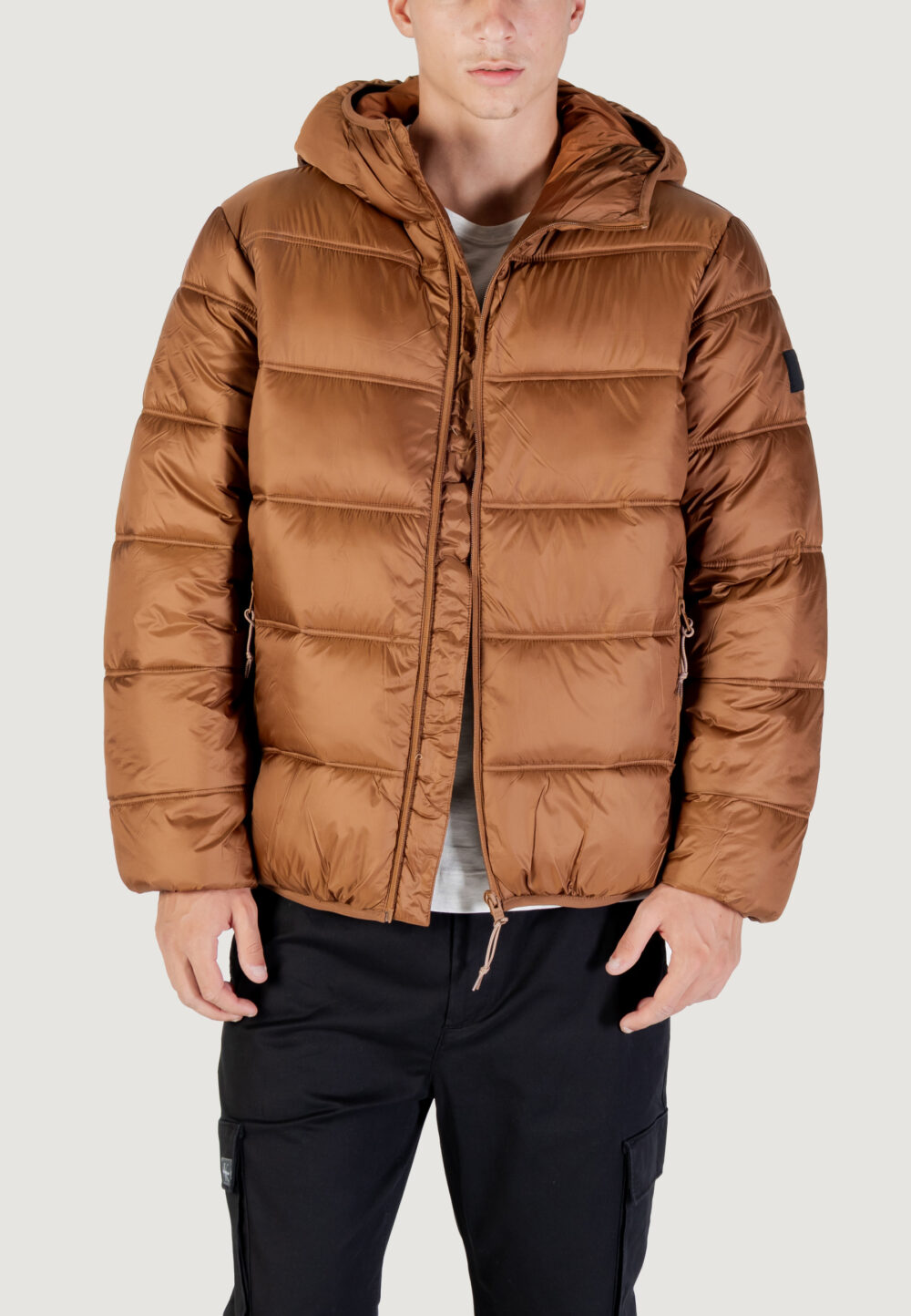 Piumino Tommy Hilfiger Jeans TJM HOODED LOGO PUFF Marrone - Foto 5