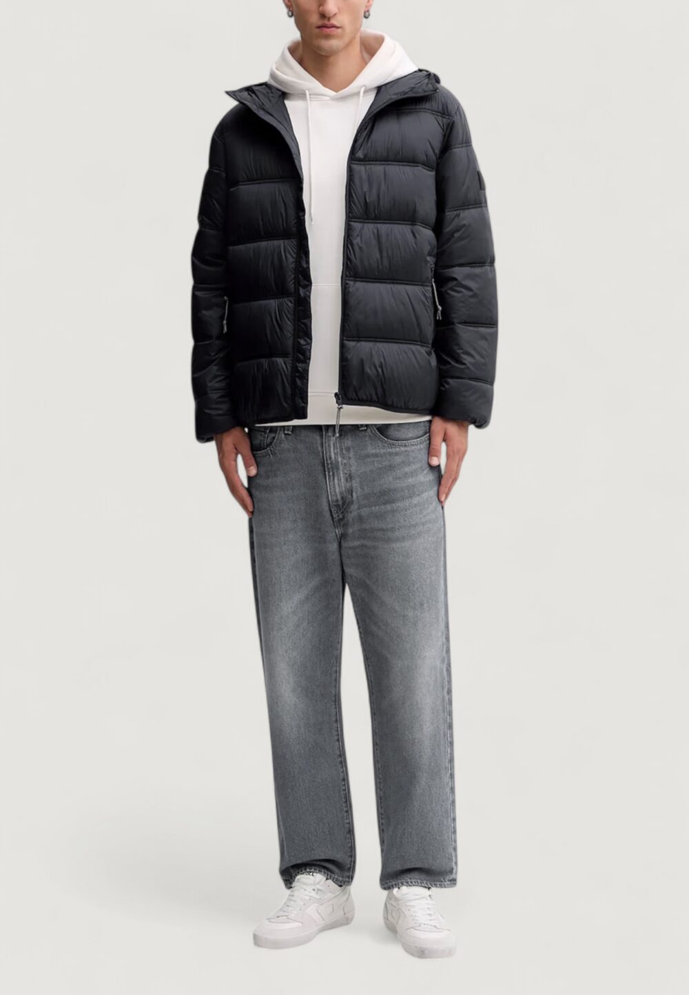 Piumino Tommy Hilfiger Jeans TJM HOODED LOGO PUFF Nero - Foto 2