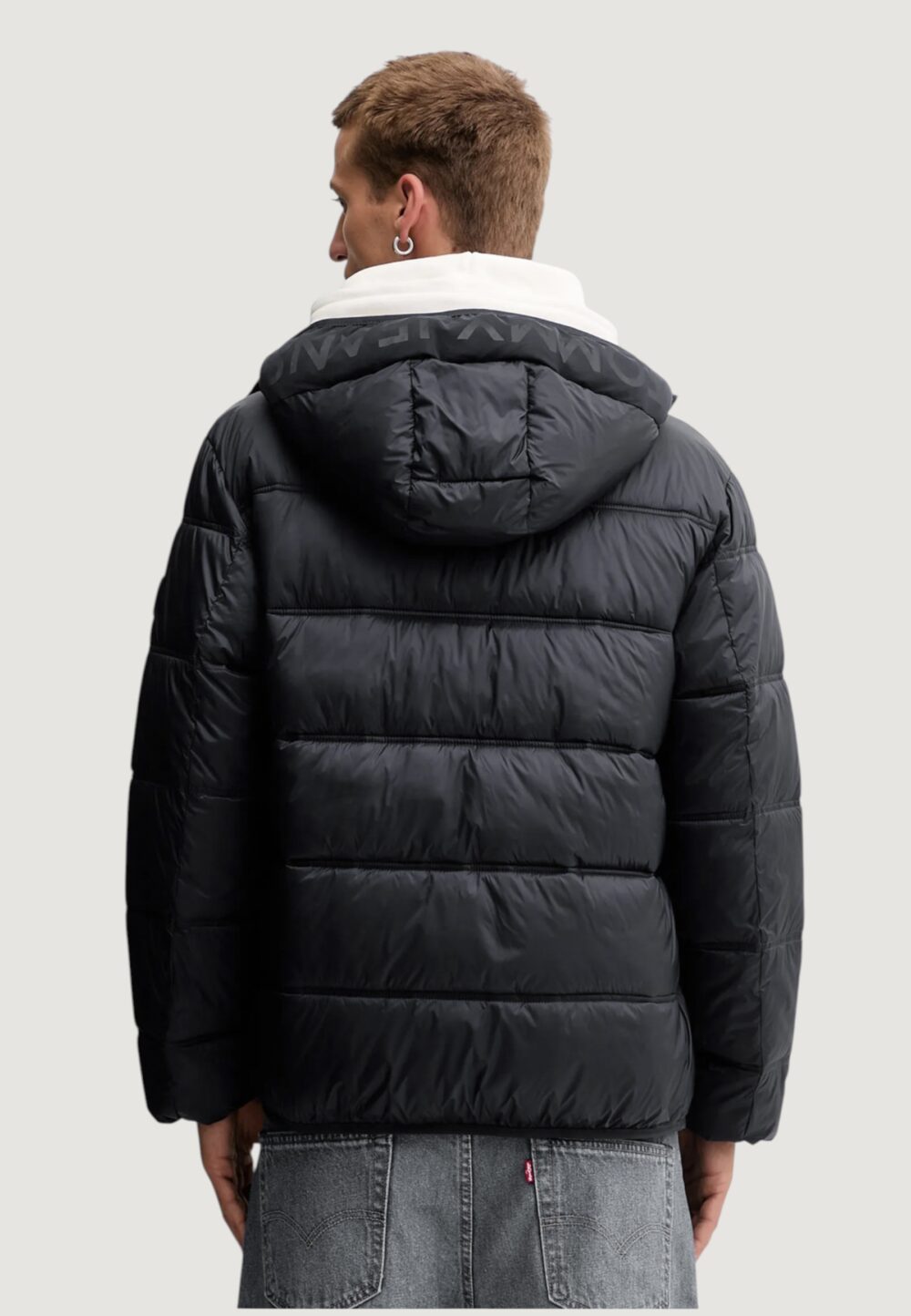Piumino Tommy Hilfiger Jeans TJM HOODED LOGO PUFF Nero - Foto 3