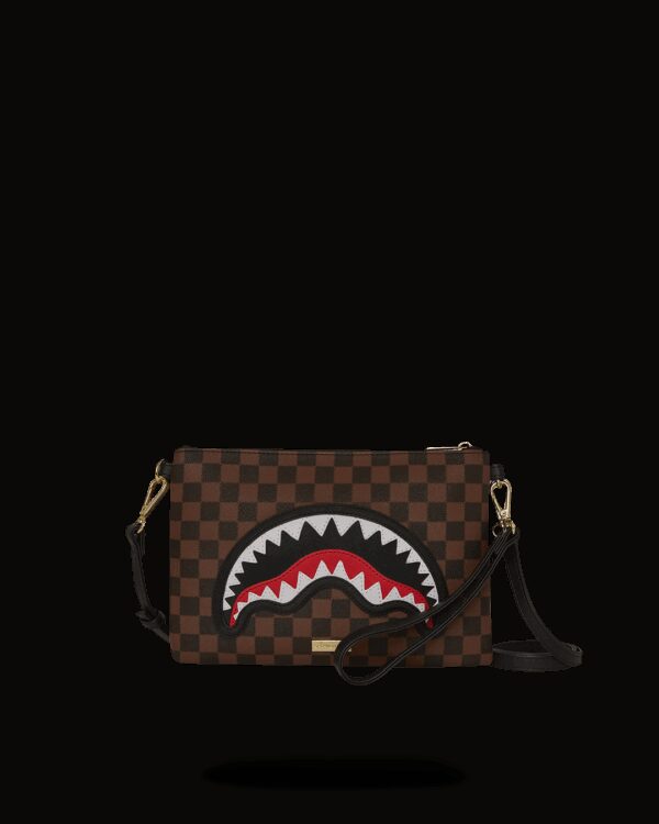 Pochette e beauty Sprayground SAWTOOTH SHARKS IN PARIS CROSSOVER CLUTCH Marrone - Foto 1