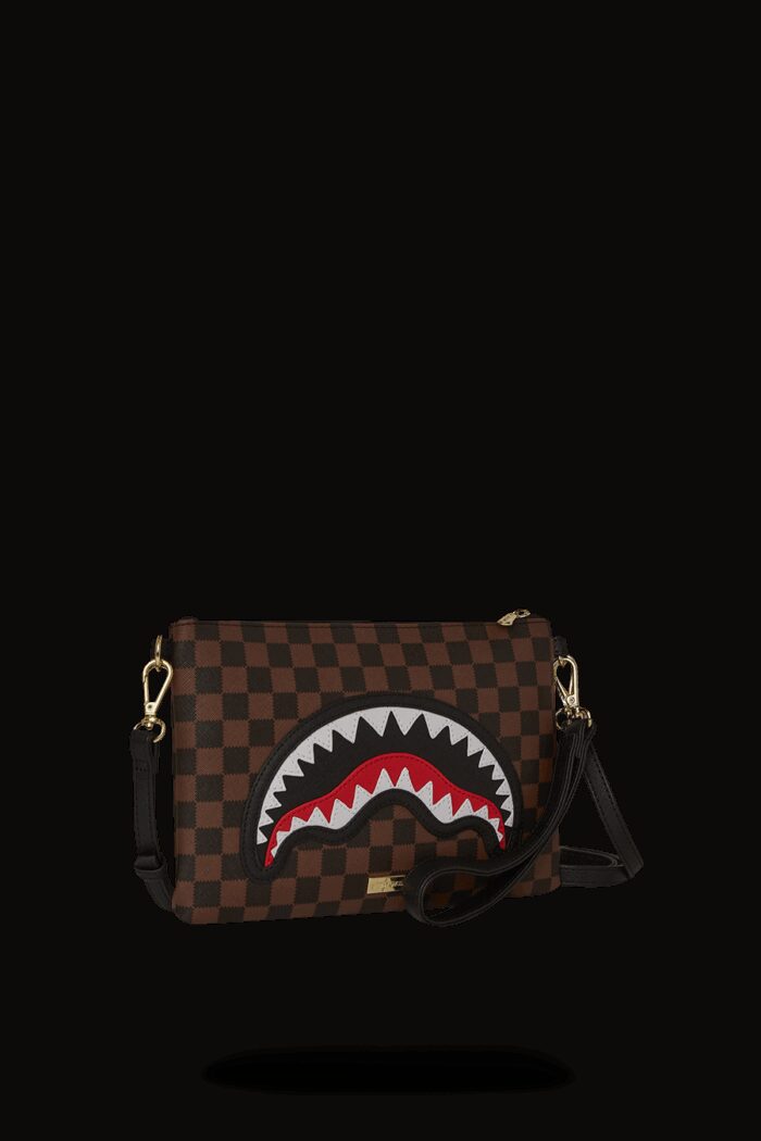 Pochette e beauty Sprayground SAWTOOTH SHARKS IN PARIS CROSSOVER CLUTCH Marrone – 910B7841NSZ