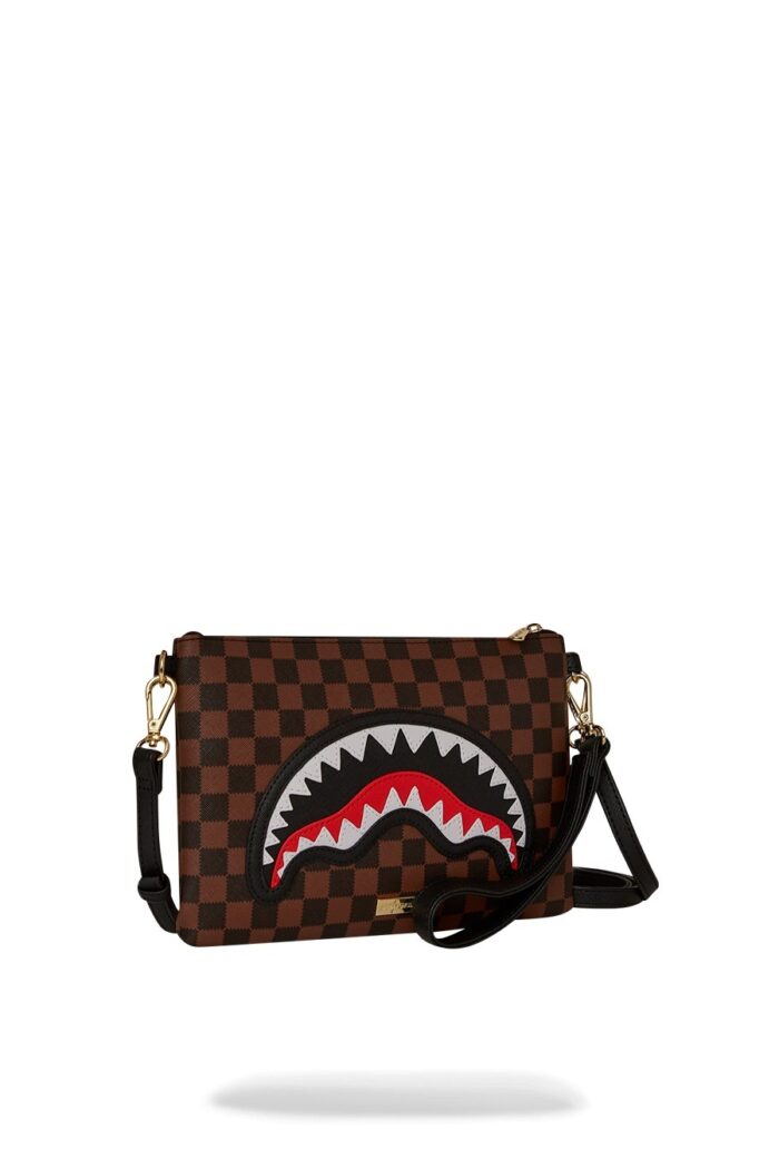 Pochette e beauty Sprayground SAWTOOTH SHARKS IN PARIS CROSSOVER CLUTCH Marrone