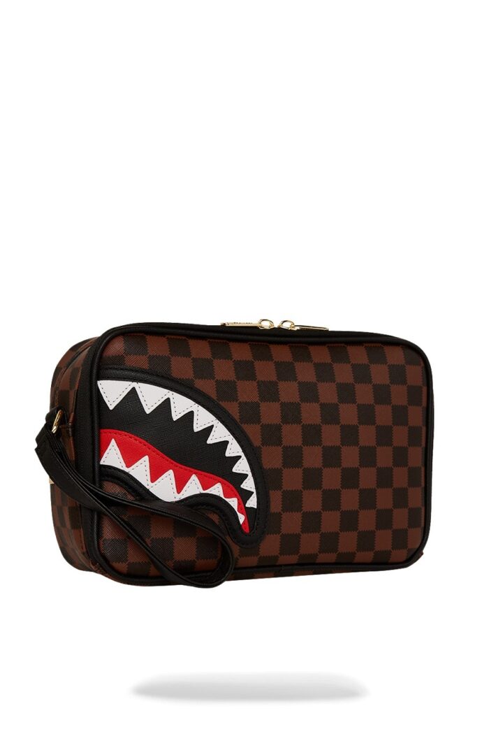 Pochette e beauty Sprayground SAWTOOTH SHARKS IN PARIS TOILETRY BRICK Marrone