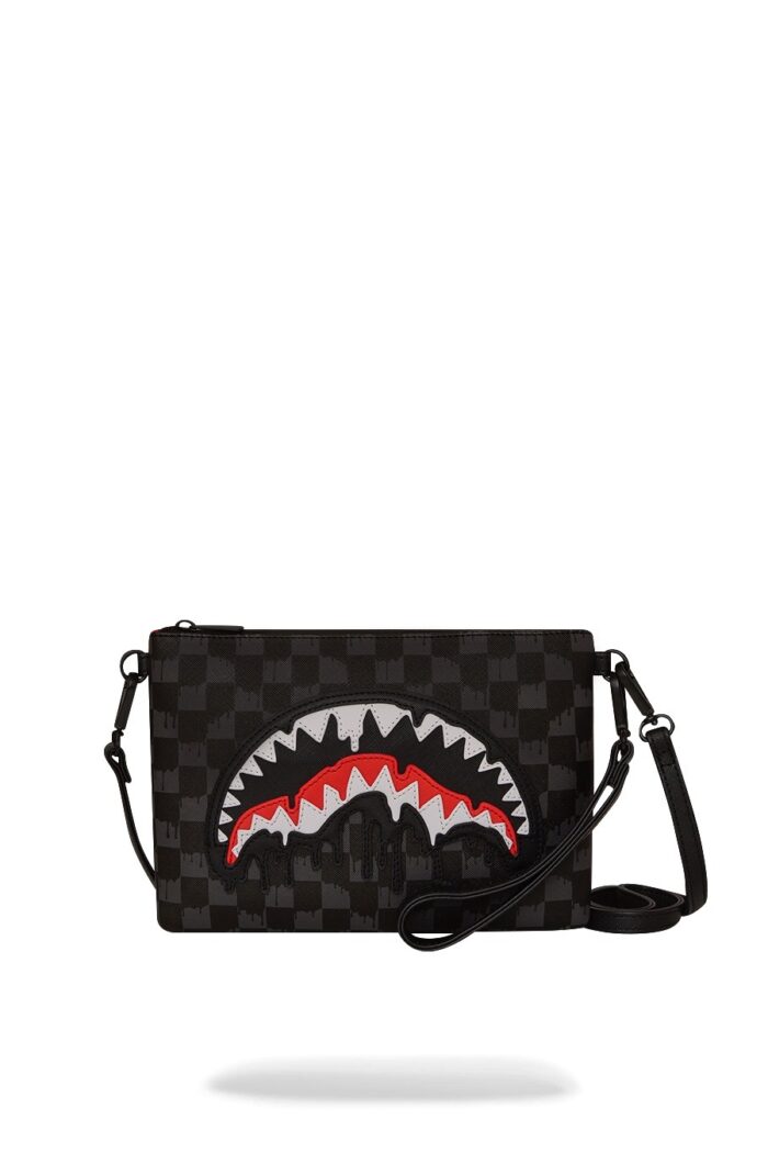 Pochette e beauty Sprayground DRIPPING SHARKS IN PARIS CROSSOVER CLUTCH Nero