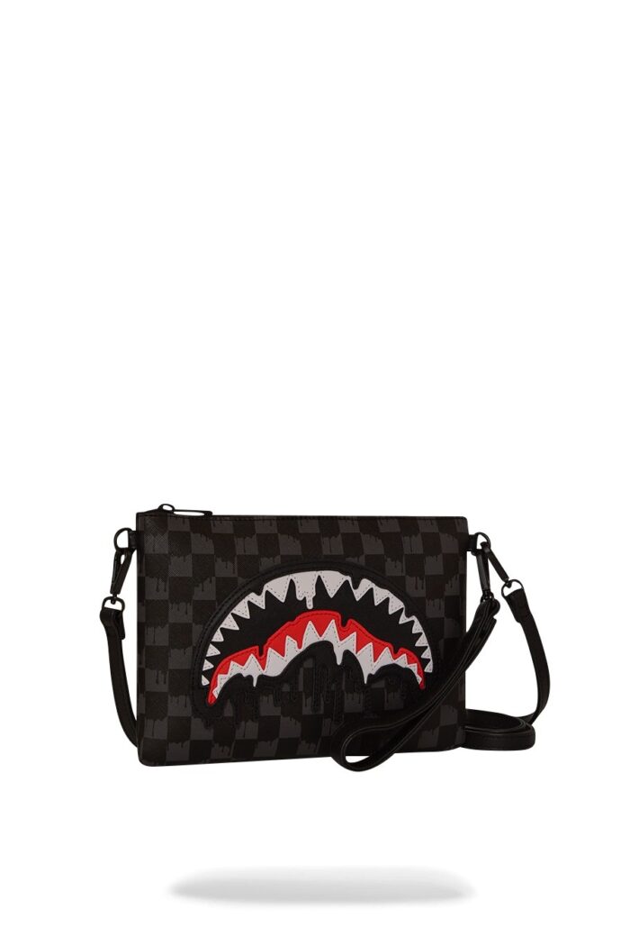 Pochette e beauty Sprayground DRIPPING SHARKS IN PARIS CROSSOVER CLUTCH Nero