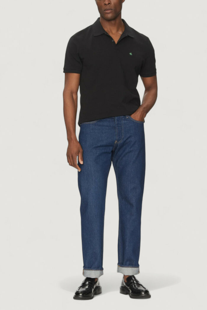 Polo manica corta Calvin Klein SS MONOGRAM PIQUE PO Nero – LV040EM269
