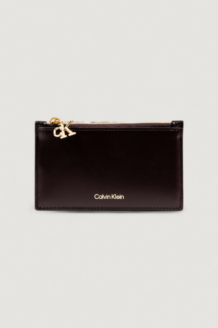 Portafoglio con portamonete Calvin Klein ZIP CARDCASE 6CC Marrone-Bordeaux – lLV04F1076G