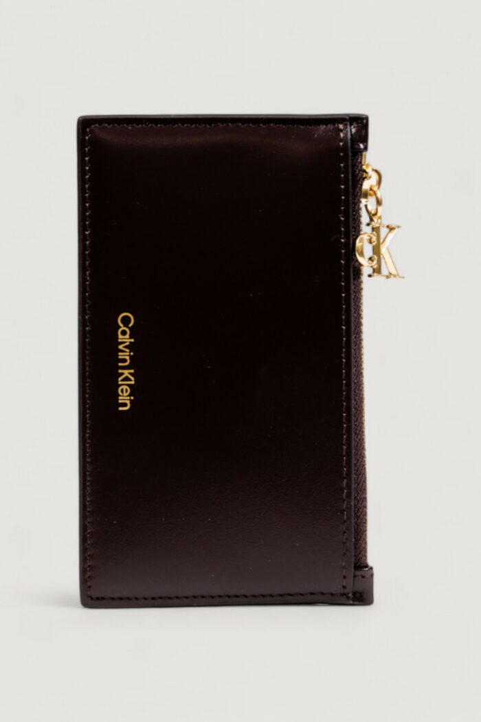 Portafoglio con portamonete Calvin Klein ZIP CARDCASE 6CC Marrone-Bordeaux – lLV04F1076G