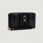 Portafoglio grande Guess ERENIA SLG LARGE ZIP AROUND Antracite - Foto 4