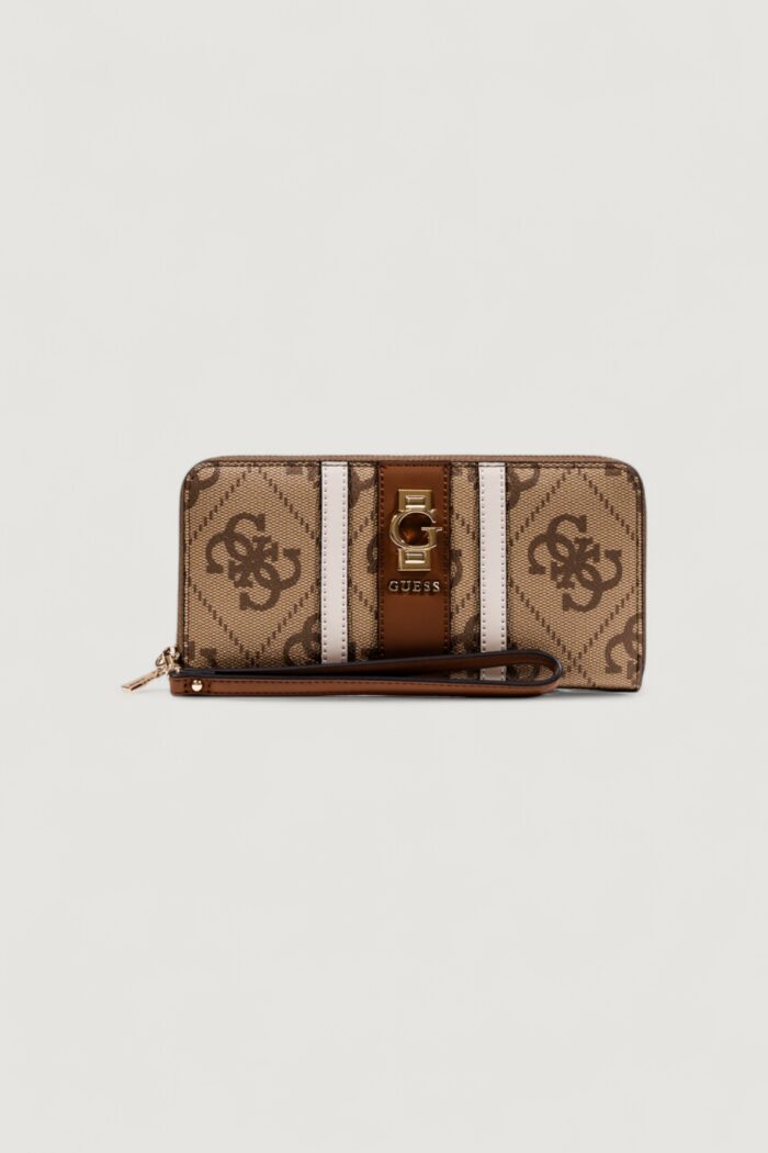 Portafoglio grande Guess ERENIA SLG LARGE ZIP AROUND Latte – SWSO78 38146