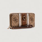 Portafoglio grande Guess ERENIA SLG LARGE ZIP AROUND Latte - Foto 4