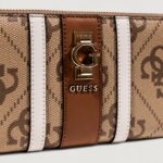 Portafoglio grande Guess ERENIA SLG LARGE ZIP AROUND Latte - Foto 2