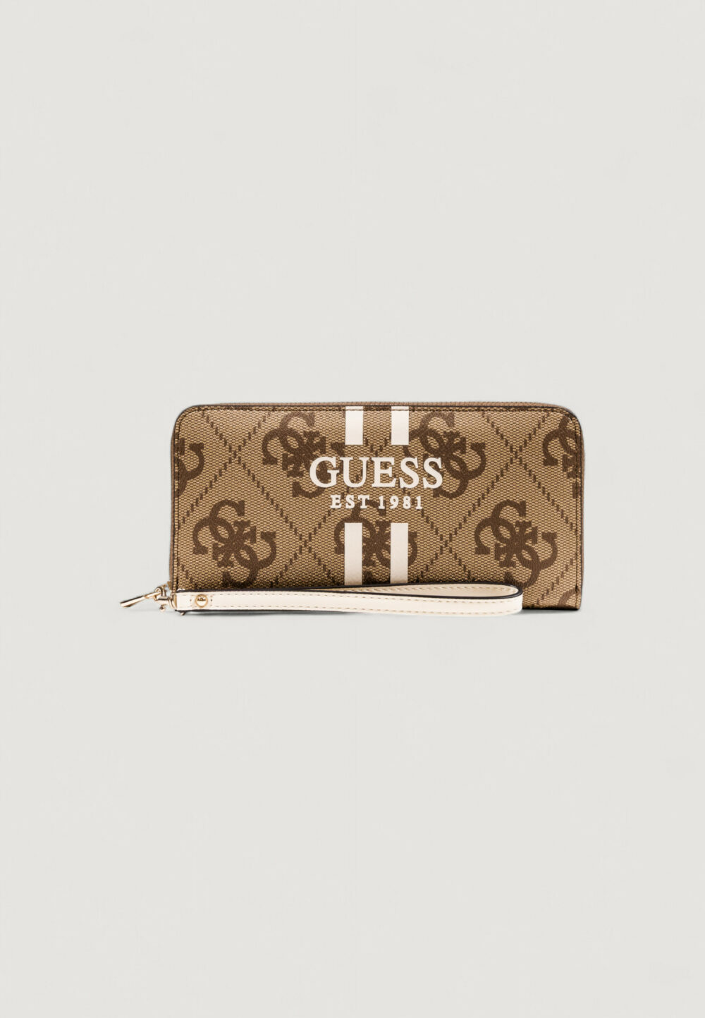 Portafoglio grande Guess LAUREL II SLG LARGE ZIP AROUND Latte - Foto 1