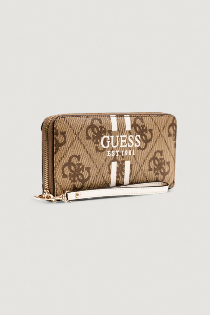 Portafoglio grande Guess LAUREL II SLG LARGE ZIP AROUND Latte – SWOS74 59146