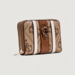 Portafoglio medio Guess ERENIA SLG MEDIUM ZIP AROUND Marrone - Foto 3