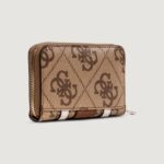 Portafoglio medio Guess ERENIA SLG MEDIUM ZIP AROUND Marrone - Foto 5