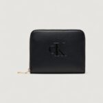 Portafoglio piccolo Calvin Klein RAISED CK MEDIUM ZIP Nero - Foto 1