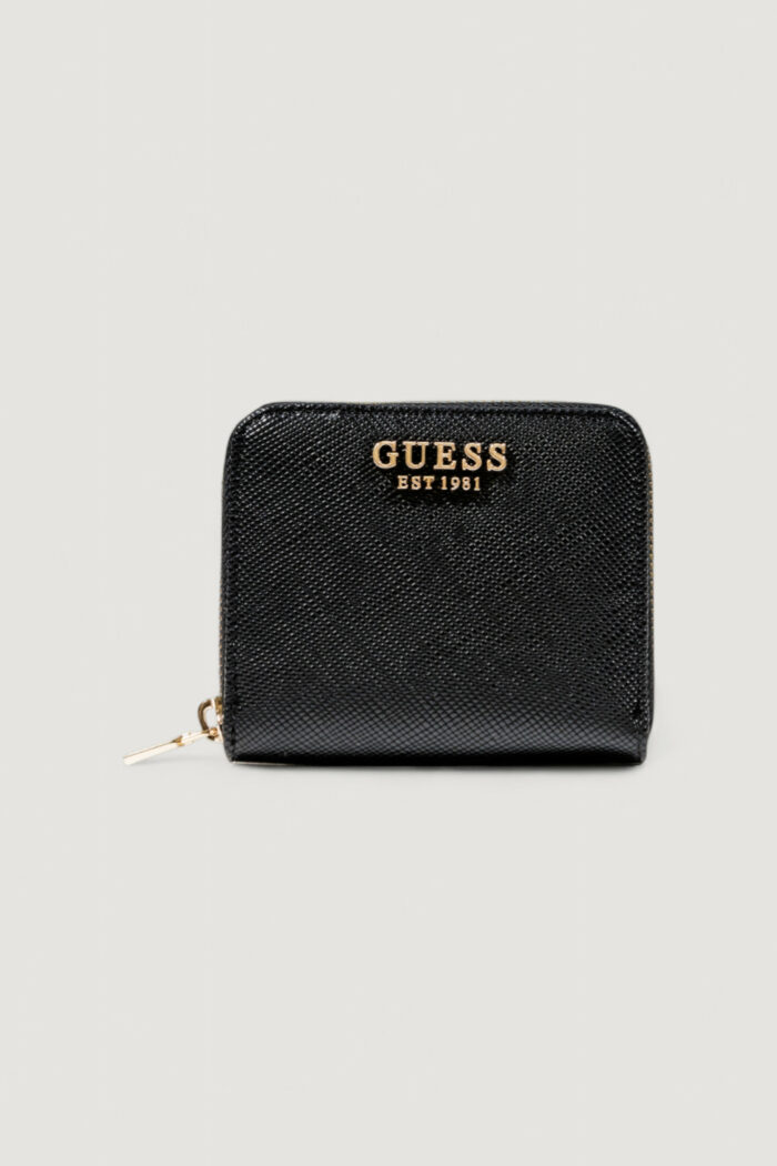 Portafoglio piccolo Guess LAUREL II SLG SMALL ZIP AROUND Nero