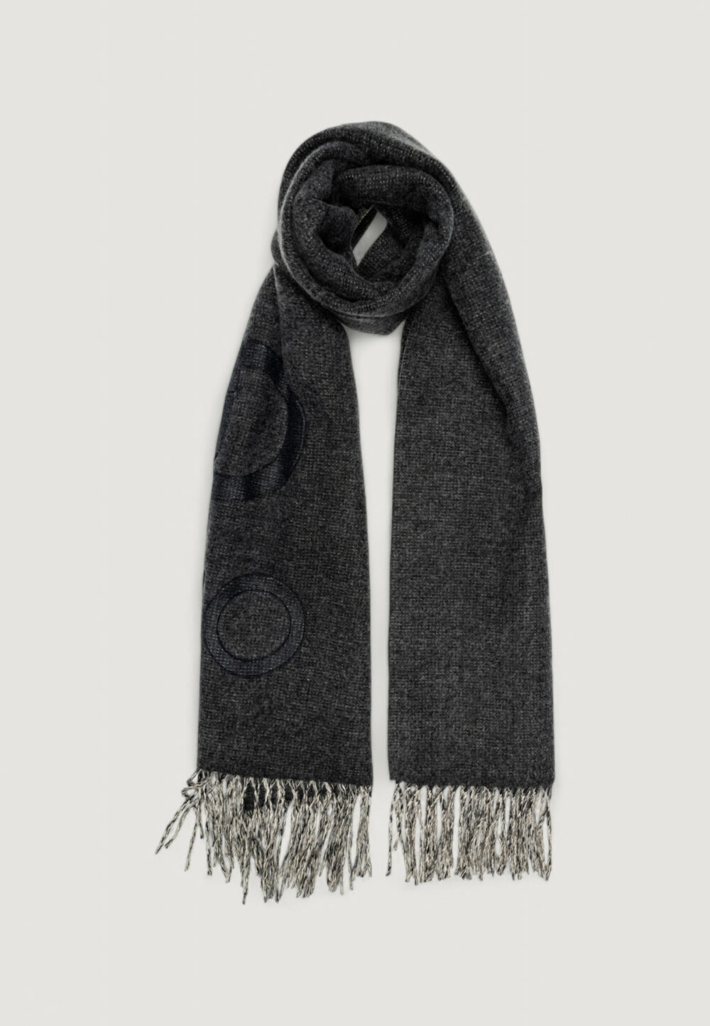 Sciarpa Liu-Jo STOLA OVAL MONOGRAM EMBOSSED Nero - Foto 2