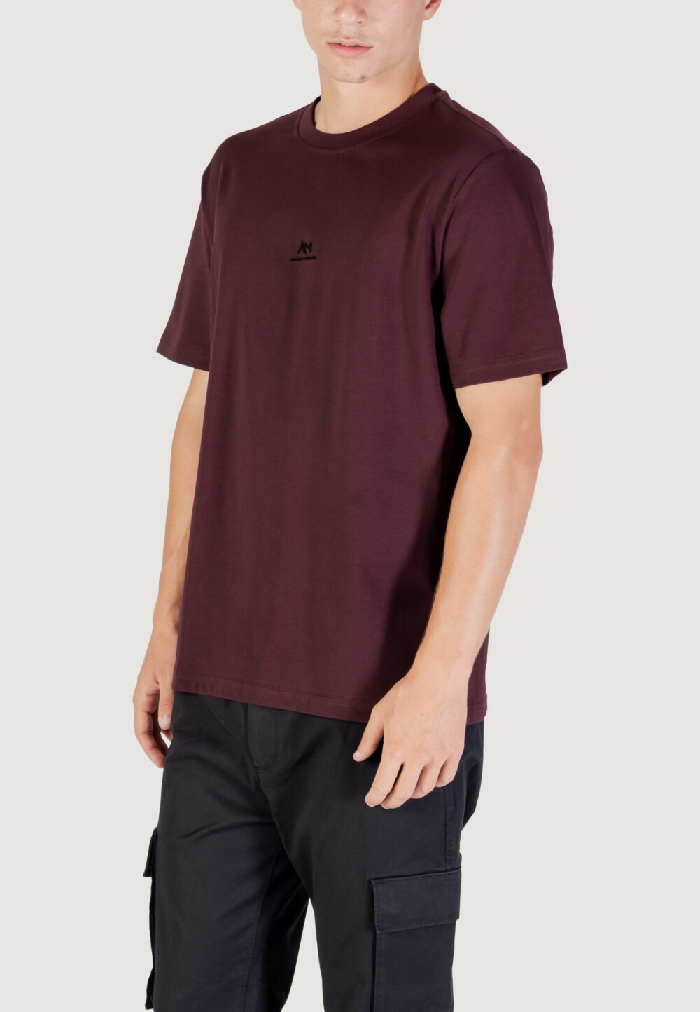 T-shirt Antony Morato RELAXED WITH RUBBER FLOCK LOGO PRINT Bordeaux - Foto 2