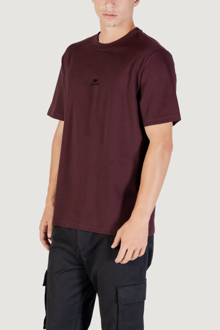 T-shirt Antony Morato RELAXED WITH RUBBER FLOCK LOGO PRINT Bordeaux – MMKS02549-FA100258