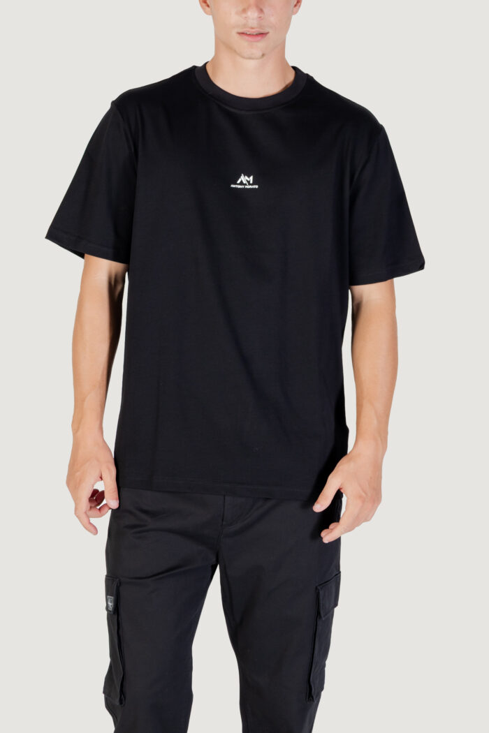 T-shirt Antony Morato RELAXED WITH RUBBER FLOCK LOGO PRINT Nero – MMKS02549-FA100258