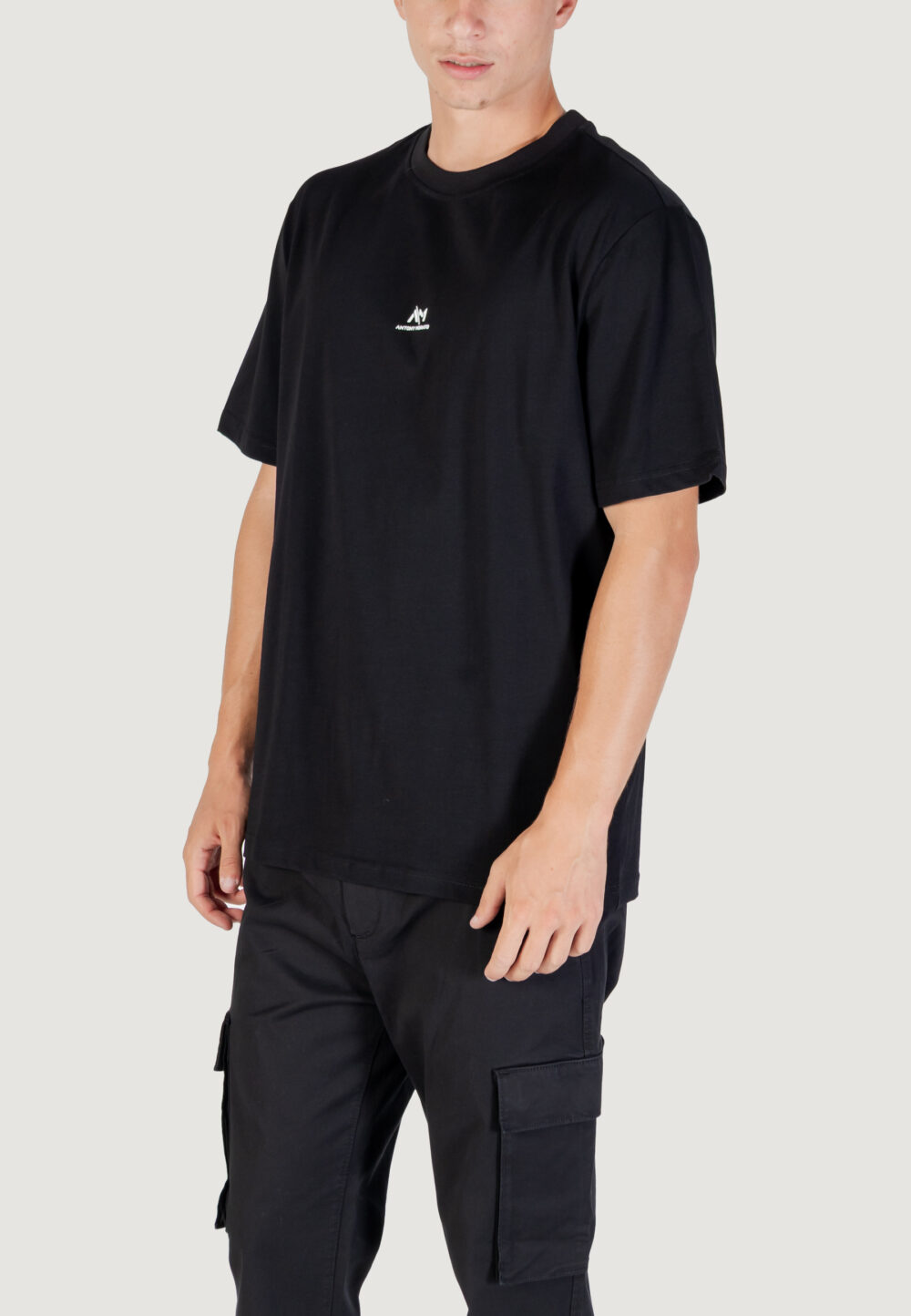 T-shirt Antony Morato RELAXED WITH RUBBER FLOCK LOGO PRINT Nero - Foto 2