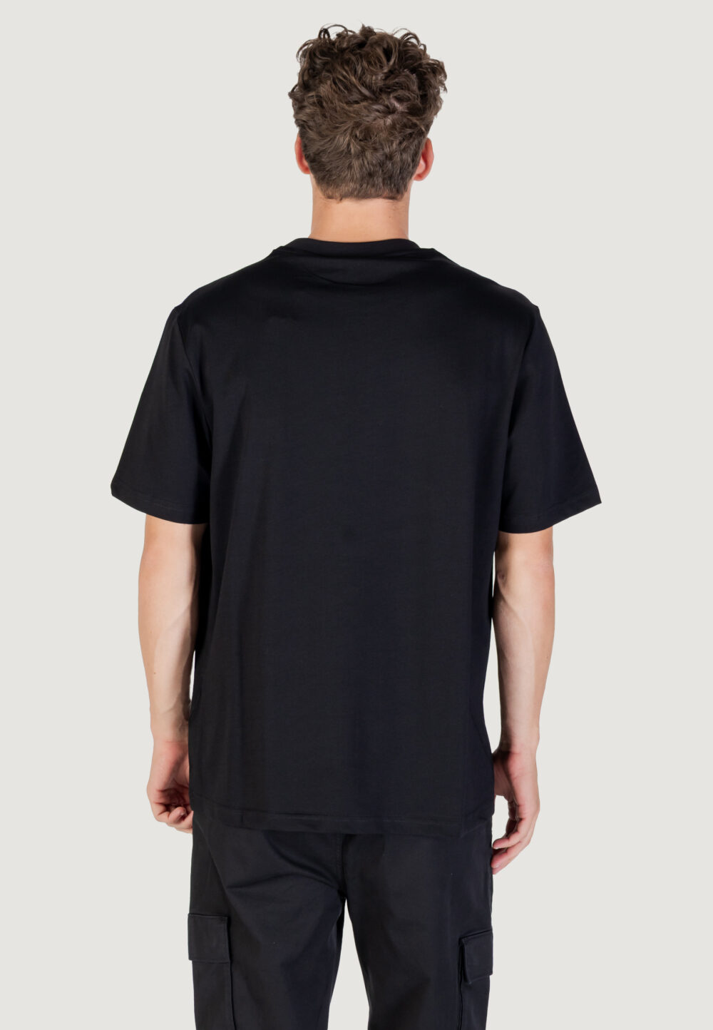T-shirt Antony Morato RELAXED WITH RUBBER FLOCK LOGO PRINT Nero - Foto 4