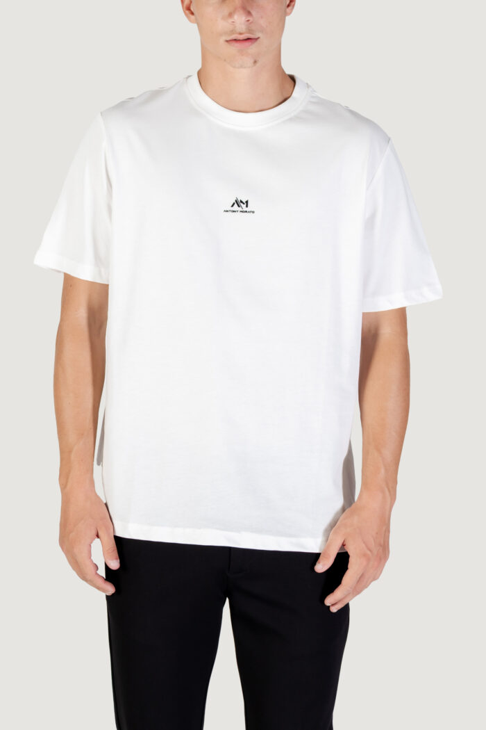 T-shirt Antony Morato RELAXED WITH RUBBER FLOCK LOGO PRINT Panna – MMKS02549-FA100258