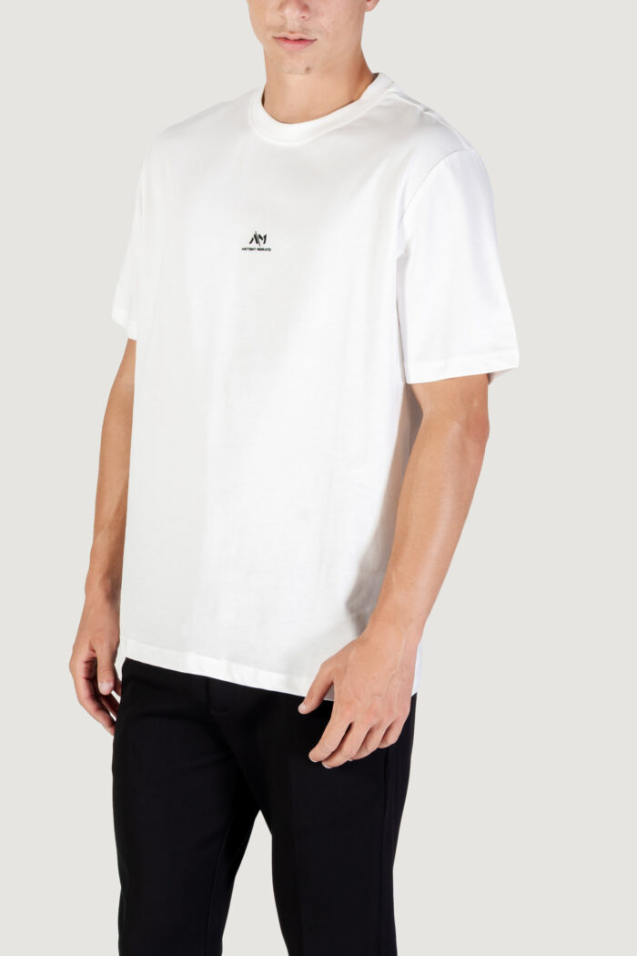 T-shirt Antony Morato RELAXED WITH RUBBER FLOCK LOGO PRINT Panna – MMKS02549-FA100258