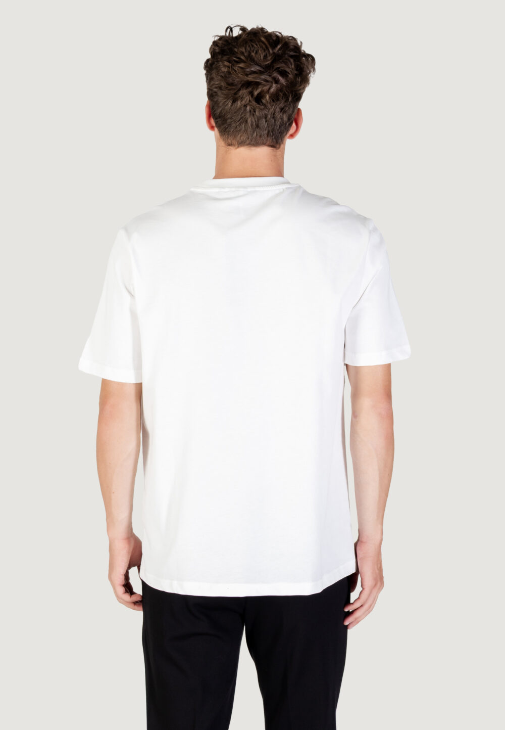 T-shirt Antony Morato RELAXED WITH RUBBER FLOCK LOGO PRINT Panna - Foto 4