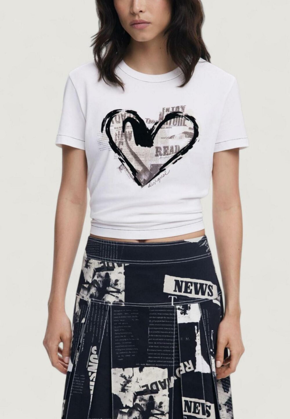 T-shirt Desigual TS_LETTER CORE Bianco - Foto 1