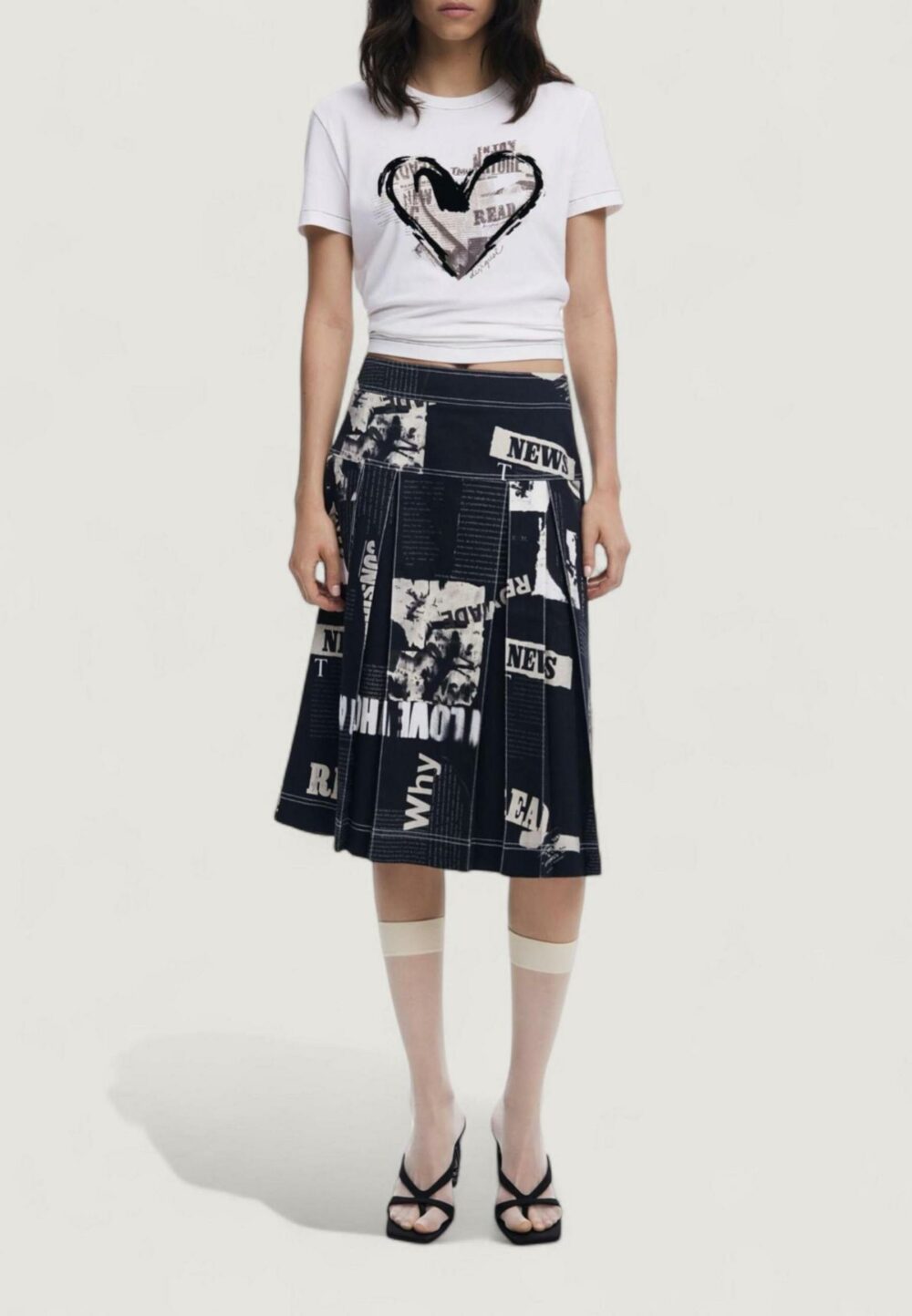 T-shirt Desigual TS_LETTER CORE Bianco - Foto 2