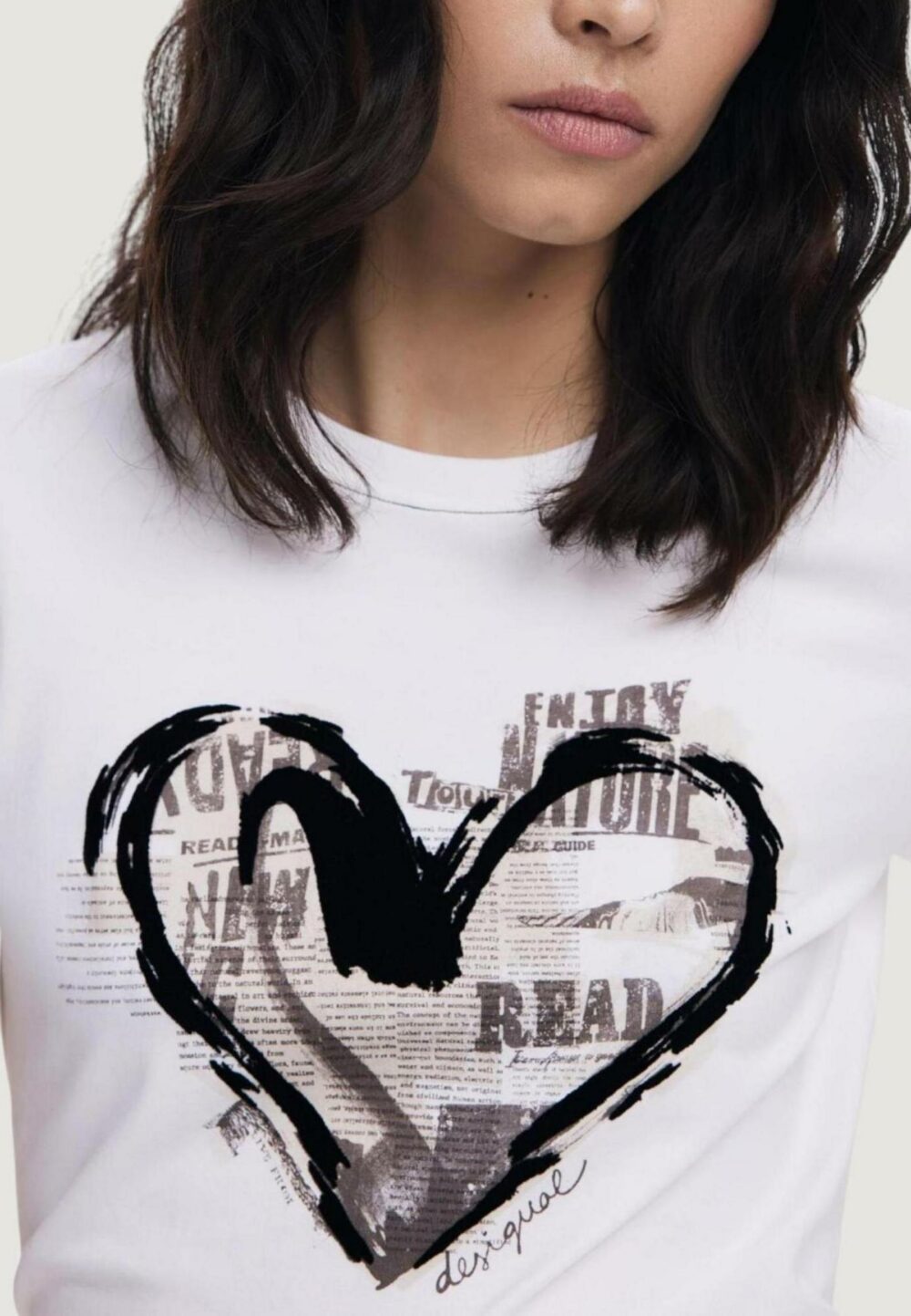 T-shirt Desigual TS_LETTER CORE Bianco - Foto 3